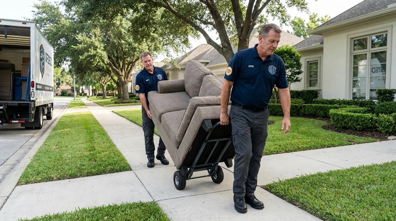 Local residential moving crew loading furniture in Port Republic, NJ